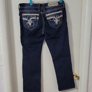 Dark Blue Jeans with Embroidered Pockets